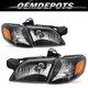 For 1997-2005 Pontiac Montana Chevy Venture Black Headlights Assembly L+R Pairs
