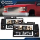 Fits 94-98 Chevy C10 C/K 1500 Tahoe Suburban LED Tube Headlights Bumper Corner