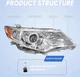 Projector Chrome Headlight Assembly Left+Right For 2012 2013 2014 Toyota Camry