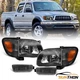 For 2001-2004 Toyota Tacoma Headlights Black House & Corner Light & Signal Light