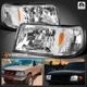 Fits 1993-1997 Ford Ranger 1PC Style Clear Headlights+Corner Signal Lamps L+R