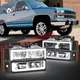Square Box Style LED DRL Black Headlight+Bumper Lamp for Chevy C/K 1988-1993
