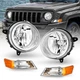 Headlight and Corner Light Kit for 2007-2017 Jeep Patriot Left Right Pair Chrome