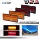 Front Amber Rear Red LED Bumper Side Marker Lights For Chevy Corvette C3 1974-79