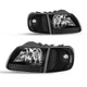 Black Headlights For 1997-2002 Expedition 1997-2003 Ford F150 Headlamps LH+RH