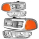 LED DRL Headlight Bumper Signal Lamps For 00-07 Sierra Yukon Denali Chrome Amber