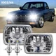 Pair For 82-93 Chevy S10 Blazer GMC S15 7X6" Projector LED Headlights Hi/Lo Beam