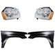 Headlights + Fender Kit Halogen For 2005-2007 Jeep Grand Cherokee