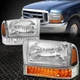 FOR 1999-2004 FORD SUPER DUTY PAIR CHROME/AMBER HEADLGIHT+LED TURN SIGNAL LAMPS