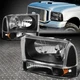 For 99-04 Ford F250 F350 F450 F550 Super Duty Excursion Black/Amber Headlights