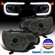 Fits 2012-2015 Toyota Tacoma Projector Headlights Smoke Lamp with LED Tube Bar