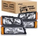 Nilight Headlight Assembly for 2003-2006 Chevy Silverado Avalanche 1500 1500HD