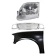 Grille Kit For 2001-2003 Ford F-150 Chrome with Left Side Fender and Headlight