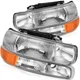 Fits 99-02 Chevy Silverado 00-06 Suburban Tahoe Headlights Assembly Pair Clear
