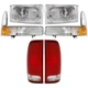 Headlight Kit For 2002-2004 Ford F-250 Super Duty Left and Right With bulbs