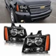 Black Housing Amber Corner Headlight LH+RH For 2007-2014 Chevy Tahoe Suburban