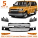 Front Grille Assembly n Headlight Kit For 2003-2021 Chevy Express GMC Savana Van