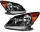 Pair Headlights Assembly For 2008 2009 2010 Honda Odyssey 3.5L Black Housing