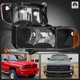 Black Fits 1999-2001 Dodge Ram 1500 2500 Sport Headlights Corner Lamps 99-02