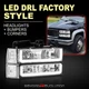 For 1994-1998 GMC C10 C/K C1500 C2500 C3500 Clear LED DRL Headlights Bumper Lamp