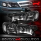 For 1997-2005 Venture Silhouette 4PCS Black Headlight + Clear Corner Lamps LH+RH
