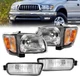For 2001-2004 Toyota Tacoma Headlights+Corner Lights+Bumper Lamps Pair Chrome