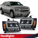 FIT FOR 2007-2014 CHEVY TAHOE SUBURBAN AVALANCHE BLACK LED DRL HEADLIGHTS LAMPS
