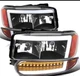 Fits Black 2000-2006 Gmc Sierra Yukon Xl Denali Led Drl Headlights+Bumper Lamps