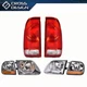 Fit For 1997-03 Ford F-150 Left Right Clear Headlight w/ Corner Light Tail Light