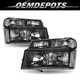 For 04-12 Chevy Colorado/GMC Canyon Black Clear Corner Bumper Lamps Headlights For 04-12 Chevy Colorado/GMC Canyon Black Clear Corner Bumper Lamps Headlights
