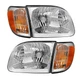 For 2000-2004 Toyota Tundra Regular/Access Cab Headlights Headlamps Clear Chrome
