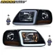 Fit For 97-04 F-150 Expedition Black/Smoked LED DRL Headlights & Corner Lights
