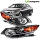 For Acura TSX 2009-2014 Black Housing Headlights Assembly Left+Right Headlamp