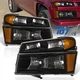 For 04-12 Chevy Colorado GMC Canyon Black Headlights Headlamps+Corner Left+Right For 04-12 Chevy Colorado GMC Canyon Black Headlights Headlamps+Corner Left+Right