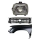 Fender and Grille Assembly Kit Fits 97 Toyota Tacoma RWD Primed Driver Side