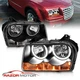 Hi-Power LED Halo Rings Black Headlights Head Lamps for 2005-10 Chrysler 300