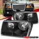 Fit 2005-2010 Chrysler 300 Black Halogen Headlights Headlamps Left+Right 05-10