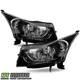 [ALL Black] 2011 2012 2013 2014 2015 Chevy Cruze Headlights Headlamps Left+Right