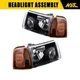 Headlight Assembly for 2001-2011 Ford Ranger Amber Clear Black Halogen Set of 4 Headlight Assembly for 2001-2011 Ford Ranger Amber Clear Black Halogen Set of 4