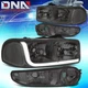 FOR 2001-2007 GMC SIERRA YUKON DENALI LED DRL HEADLIGHT BUMPER LAMP SMOKED/CLEAR