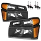 Headlights W/Bulbs for 2004-2012 Chevy Colorado/GMC Canyon, for 2006-2008 Isu...