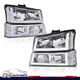 Pair Headlights W/ LED DRL Fit For 2003-2006 Chevy Chevy Silverado/Avalanche