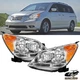 Pair Chrome Housing Headlights Headlamps Assembly For 2005-2010 Honda Odyssey