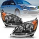 For 2005-2010 Honda Odyssey Halogen Black Amber Factory Headlights Assembly Pair