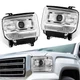 Pair For GMC Sierra 14-18 1500 15-19 2500/3500HD Chrome Headlight Headlamps A