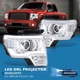 For 09-14 Ford F-150 Pickup Clear LED DRL Bar Projector Headlights Lamps Pair