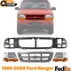 Front Header Panel + Grille + Headlight Kit For 1998-2000 Ford Ranger