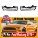 For 2018-2023 Ford Mustang LED DRL Fog Lights Lamps w/Sequential Turn Signal NEW
