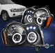 For 2005 2006 2007 Jeep Grand Cherokee LED Halo Projector Headlights Lamps Black
