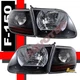 Black Headlights & Corner Lights For 97-03 Ford F-150 F150 SVT Harley Davidson 